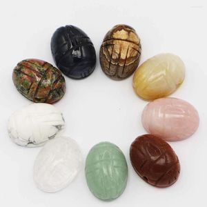Pendant Necklaces Designer Natural Crystal Beetle Quartz Charm Bracelet Stone Hand Polished Cute Animals Women Gift Wholesale