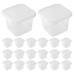 Ta ut containrar 50 datorer Cake Box Boxes Paper Cups Biscuit med lock Rensor Cupcake Liten Plastic Areert Bakery