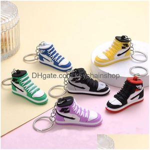 Portachiavi Cordini Portachiavi Cordini Morbido Pvc 3D Mini Sport Sneaker Portachiavi Designer Nuovo stile Trainer Portachiavi Resina Scarpa Chiave D Dhb3T