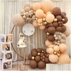 Party Decoration Baby Shower Balloons Garland Coffee Brown Balloon Arch Kit Wedding Birthday Decorations B Anniversary Party Decor Sup Dhdez