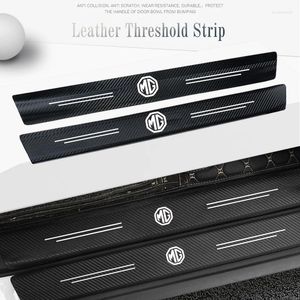 Interior Accessories 4Pcs Carbon Fiber Car Door Sill Protector Threshold Stickers For MG ZS HS MG4 GT Welcome Pedal Decoration Sticker