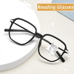 Sunglasses Retro Progressive Multi-Focus Reading Glasses For Men Women Anti-blue Light Finished Near Far Presbyopia Eyeglasses Diopter