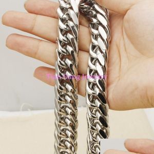 Chains Heavy Huge 7-40Inches 18Mm Stainless Steel Thick Men Jewelry Necklace Mens Curb Cuban Link Chain Necklaces Bracelet Bangles Dr Dheat
