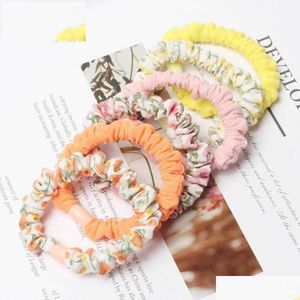 Headwear & Hair Accessories Headwear Hair Accessories 6Pack Women Elastic Bands Cute Ties Gum Print Girls Scrunchies Set Ponytail Hold Dhjat