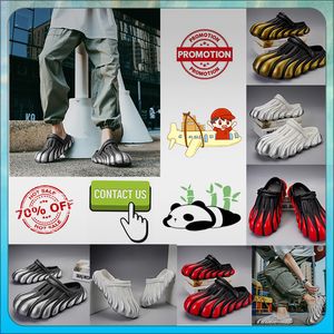 Designer Casual Platform Half Pack Summer Sliders Män Kvinnor Graffiti Bone White Slides Sandaler Anti Slip Wear Memor Soft Thick Cushion Slipper