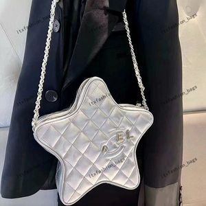 10A Designer Star Bag 24c CF Kobiet Bag łańcucha na ramię 1: 1 torba mirror błyszcząca Patent skórzany Diamond Srebrny Srebrny luksusowe torby crossbody Puff 20 cm