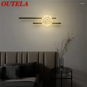 Lampada da parete OUTELA Modern Luxury Creative LED Scones Illuminazione decorativa domestica per interni Apparecchi in ottone