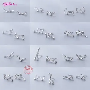 Stud Earrings Women 12 Constellation Silver Pisces Sagittarius Scorpio Taurus Virgo Aquarius Aries Cancer Capricorn Gemini Leo Libra Earring