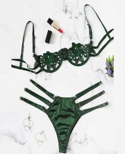 Bras Sets 2021 Summer Brand Lace Floral Straps Underwear Set Sexy Biquini Breathable Bralette Bralet Bra Lingerie Crop Tops Lencer8041680