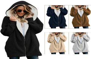 Frauen Winter warmer Mantel Herbst grundlegende Jacke Reißverschluss mit Kapuze Fell lang plus Größe lässige Damenkleidung outwear Trenchcoats Damen clot4146348