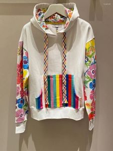 Felpe con cappuccio da donna Felpa con cappuccio patchwork cool Autunno Donna Allentato Divertente Top punk Hip Hop Pollover Oversize Coreano Pullover Cappotto giapponese