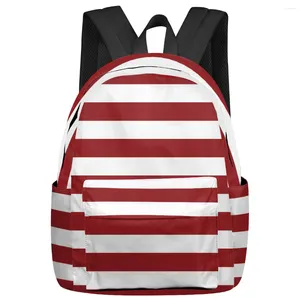 Backpack Christmas Red Stripe Women Man Backpacks Waterproof Travel School For Student Boys Girls Laptop Book Pack Mochilas