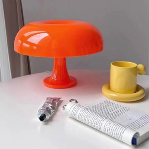 Orange dansk svamp bordslampa prydnad ljus för sovrum interiör belysning skrivbord lampan säng lampor dekoration belysning 240131