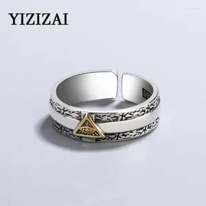 Cluster Rings YIZIZAI Punk Vintage Pyramid Horus Eye Of God For Women Men Hip Hop Rock Personality Party Bar Night Club Jewelry