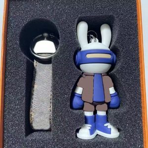 23ss Rabbit Keychains Women Men Cute PU Leather Car Keyrings Holder Fashion Design Bag Key Chains Jewelry Accessories Animal Penda259Z