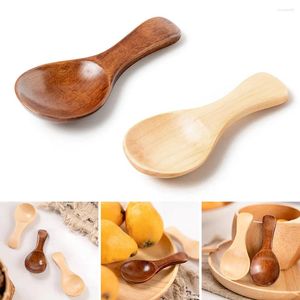 Cucchiai 1pc Mini cucchiaio di legno piccola cucina spezia zucchero tè caffè paletta manico corto in legno gadget per bambini