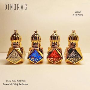 Garrafas de armazenamento Dinorag 1 pcs 8ml Rolo de vidro grosso de ouro em garrafa colorida diamante rolo perfume recarregáveis ​​frascos de óleos essenciais