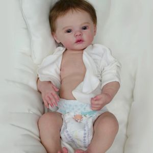 Full Silicone Vinyl Dolls 47cm Girl Meadow Painted Reborn Baby With Rooted Hair Soft Touch for Kids Gift 240119