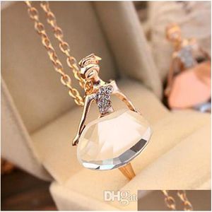 Collane con ciondolo Collane di dichiarazione Moda femminile Ballet Girl Pendenti Maglione lungo Drop Delivery Gioielli Collane Pendenti Dh4Bt