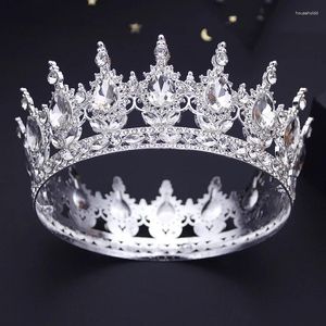 Hårklipp barock brud diadem kunglig drottning tiaras parti prom födelsedagstårta krona dekoration brud bröllop smycken tillbehör