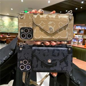 Na iPhone 15 Pro Max Cover Crossbody Crossbody Desigenr Połącz telefoniczny 13 12 11 Pro Promax szklisty Drukuj Patrz na nadgarstek