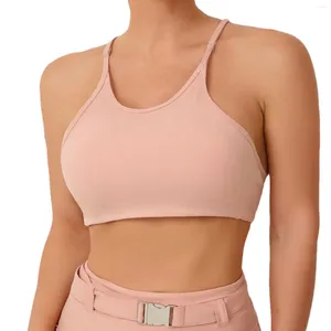 Serbatoi da donna Reggiseno sportivo per donna Imbottitura in Lycra Palestra Crop Top 2024 Push Up Sport Donna Camis Abbigliamento Top Mujer Rosa Blu Rosso Marrone Nero