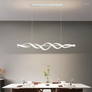 Люстры Современная простая светодиодная люстра для столовой, кухни, бара, гостиной, спальни, потолочный подвесной светильник, белый дизайн, подвесные светильники
