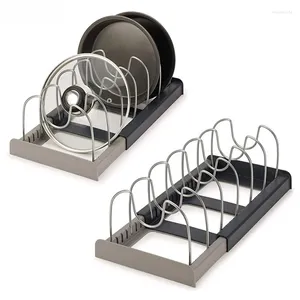 Kitchen Storage 7/10Expandable Organizer Cabinet Stainless Steel Holder Pans Pots Lid Rack Accessories