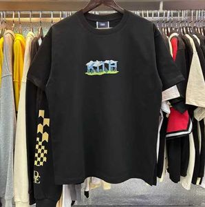 デザイナーシャツメンズキスTシャツレタープリントブルースカイホワイトクラウドファンフォレストプリント高品質のコットン特大の短袖Tシャツ男性と女性TZ