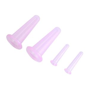 Set da 4 pezzi Set di coppette in silicone per corpo viso collo schiena occhi massaggio vuoto cellulite coppettazione uso domestico trattamento sanitario2490