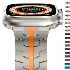 Uhrenarmbänder Edelstahlarmband für Apple Ultra 49mm Band 45mm 42 44 40 41mm Correa Titan Farbband IWatch 8 7 6 5 Se 4