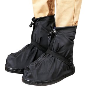1 par Nonslip PVC Shoe Cover Waterproof Zipper Rain Boots Wearresistenta Midtube Women Men återanvändbara överskor 240125