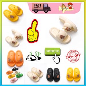 Designer Platform Flat Little Bear slides sandals slippers for men women anti slip Light weight breathable Low cut soft Fashion Hot Pool Size 35-45