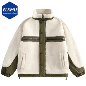 Winter Männer Mantel Fleece Flauschige Jacke Gepolsterte Warme Parkas Street Hip Hop Übergroßen Jacken Outwear Lammwolle Mäntel 240123