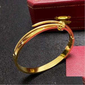 Charme pulseiras designer pulseira para mulheres homens marca de luxo unhas de ouro amor com diamantes moda tendência não-desvanecimento não-alérgico gota otvxs