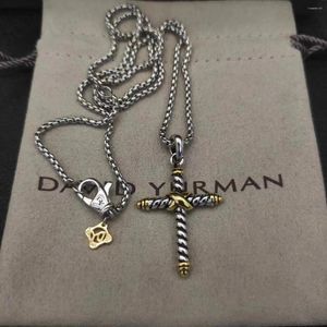 Pendanthalsband Davidy Jewelry 925 Sterling Silver Cable X Cross Necklace 2024 Plate Charm Fashion Athens