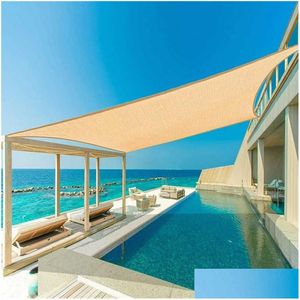 Cień Outdoor Sun Shade Sail Garden Garden Easy Waterproof Terrace Tourist Parasol Pergola Gazebos Cam Mticolored Canvas Anti-UV Drop Dhmks