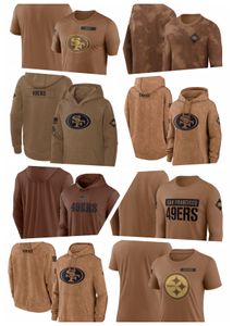 T-Shirt San Francisco''49ers''Brown Men Women Youth 2023 Salute To Service Club Pullover Hoodie