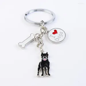 Chaveiros Cane Corso Dog Chaveiros para Homens Mulheres Prata Cor Metal Liga Pingente Saco Charme Carro Chaveiro Anel Titular Trinket