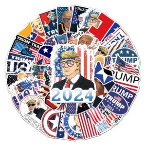 カーステッカードナルドトランプ50PCS 2024 USA FLAG DECALS AMERICAN YYTLP DROP DERVICION AUTOOMOBILES MOTERCYCLES EXTYORIORアクセサリーOTBUX