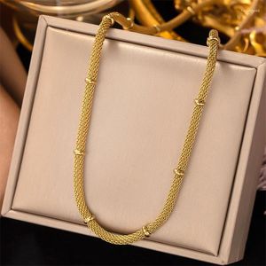 Colares Pingente 316L Aço Inoxidável Moda Upscale Jóias Minimalismo Beads Soldagem Charme Snake Chain Gargantilha Pulseiras Para Mulheres