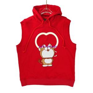 Kadın Hoodie Street Moda Tasarımcısı Kadın Kazak Yuvarlak Boyun Gevşek Kolsuz Külkü Sonbahar/Kış Boynuzu Dingdang Kedi Kolsuz Kazak 892 Polar Üst