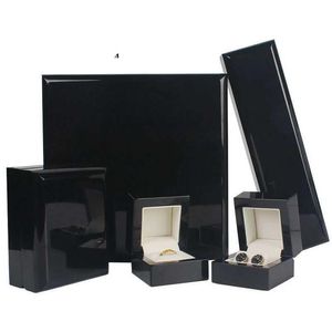 Jewelry Boxes High Gloss Piano Lacquer Finish Wood Wedding Ring Earrings Box Small Luxury Gift Storage Display Case Drop Delivery Dhdqw