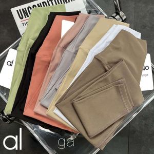 Leggings da yoga Al 0 Donna a vita alta Align Hr Gym Sport Push Up Senza tracce Nude Feeling Elastico in vita Fiess Pantaloni da yoga Esercizi Abbigliamento Gamba 48 Alta ign