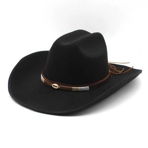 Gentleman Western Cowboy Hat for Men Women Vintage Fascynator Cowgirl Church Jazz Caps Sombrero Hombre 240130