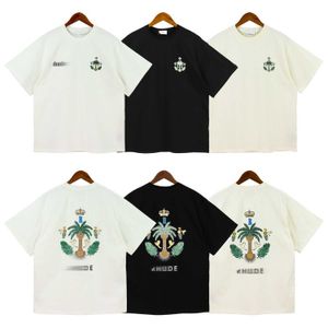 Herr t-shirts 100%bomull lyx varumärke Rhude skjorta mode herr designer skjortor män avslappnad topp kort ärm högkvalitativ tshirts herr tees US14MA