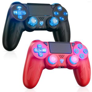 Spelkontroller Bluetooth-kompatibla gamepads för PS3 PS4 Trådlös styrenhet 6-axel Dual Vibration Joystick PC Control med RGB Light