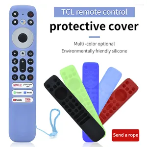 Controles remotos Capas amigáveis ​​à pele para TCL RC902V FMR1 FMR2 FMR4 FMR5 TV Anti-Slip Capa de silicone protetora à prova de choque com cordão