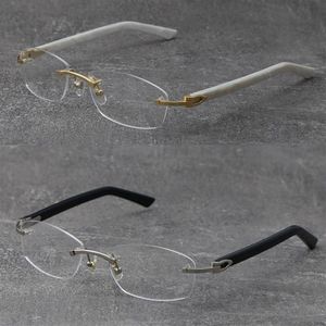 Nya Rimless White Arms Plank Glasses Women 18K Gold Reading Frame Men Black Optical Myopic Geryeglasses Man Woman Frames Women C Dec236Q