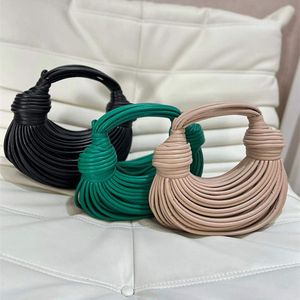 Fashion handbag designer's new knotted bag Women's line ultra fiber Crescent bag Limited edition purse